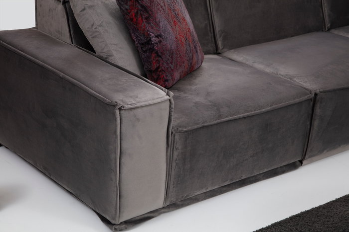 Atelier Del Sofa Sofá 2 Plazas Gris Tapizado Poliéster Largo 215cm
